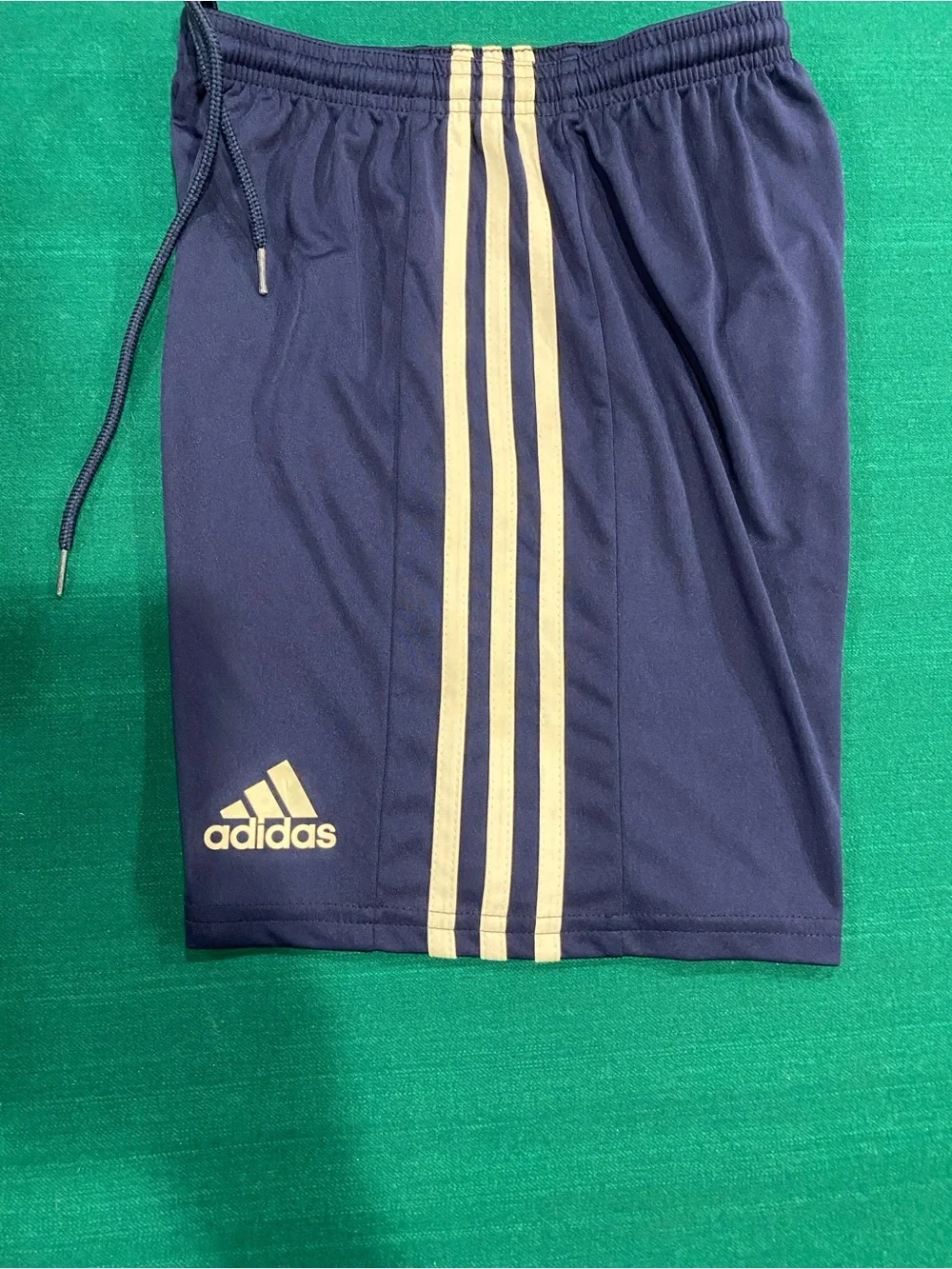 adidas Navy Athletic Shorts with White Side Stripes Unisex Men’s Size XS